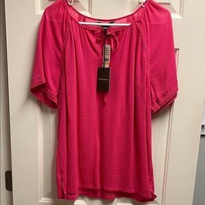 Tommy Bahama Vibrant Pink Coastview Gauze Blouse NWT